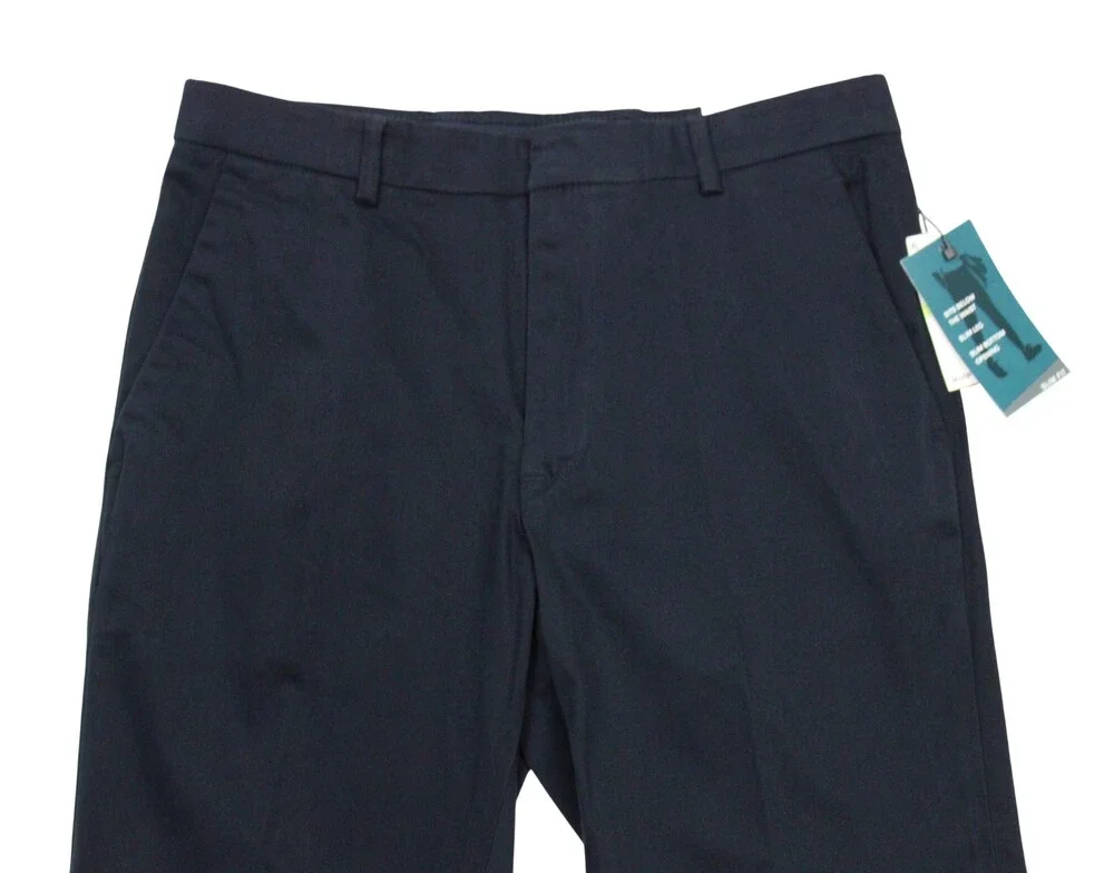 Perry Ellis Portfolio Pants Mens 30x29 Dark Sapphire Slim Fit Stretch Chino